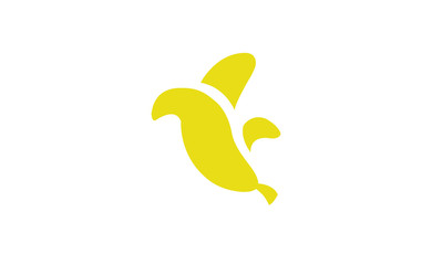 Vector yellow banana icon on white background