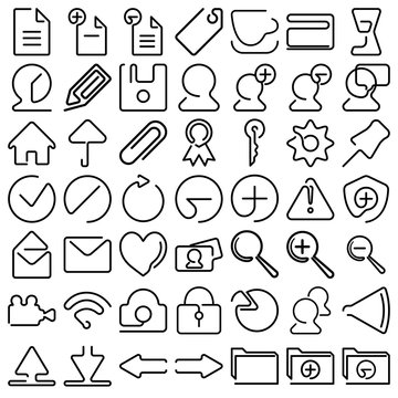Vector icons for web and mobile one line icon set on background