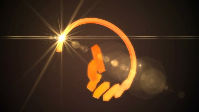 Seamless looping animation with an orange Copyright Icon with binary code