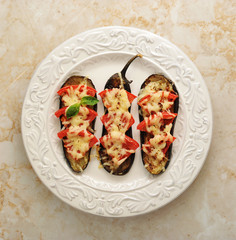 baked eggplant with cheese and tomato