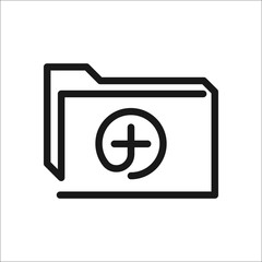 Add folder sign one line icon on background - obrazy, fototapety, plakaty