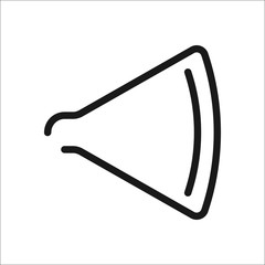 Sound speaker sign one line icon on background