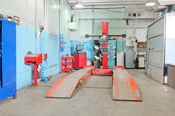 Interior of a car repair garade