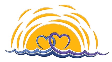 Obraz premium Logo sun and sea.