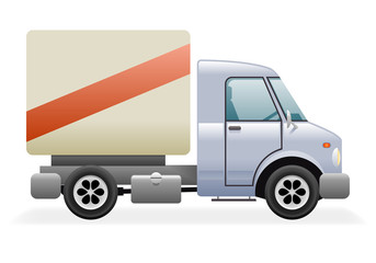 Retro Light Commercial Vehicle Pickup Truck Car Icon Isolated Realistic 3d Design Vector Illustration