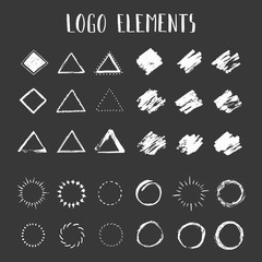 Set of hand drawn shapes. Vector illustration