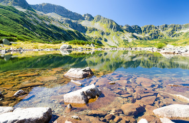 Summer view on five polish lakes valley in Tatra /Tatry mountains, Poland © lukaszimilena
