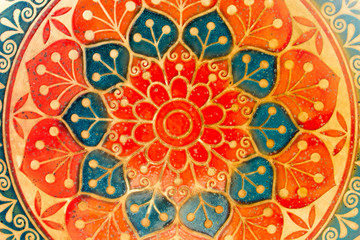 circle decorative spiritual indian symbol of lotus flower