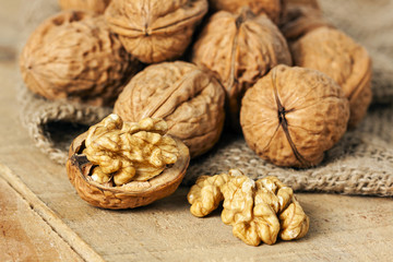  wallnuts on background - food