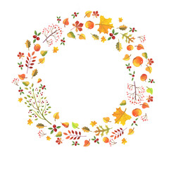  pattern of autumn colorful leaves and other elements