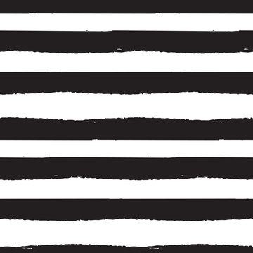 Black and white paint brushstrokes seamless vector pattern. Brush smear stripes white bold background.