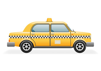 Fototapeta na wymiar Retro Taxi Car Icon Isolated Realistic 3d Design Vector Illustration