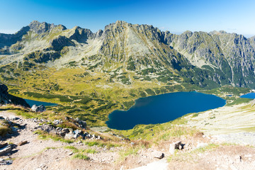 Summer view on five polish lakes valley in Tatra /Tatry mountains, Poland