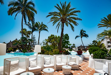 Swimming pool in resort hotel
