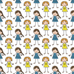 seamless pattern with of children