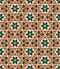 Geometric seamless patterns set. Vector illustration.