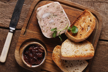 pate with toast platter