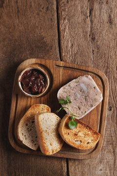 pate with toast platter