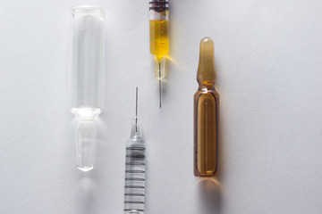 Transparent syringe for treatment and pharmacy industry.