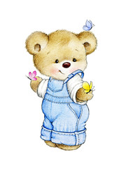 Teddy bear and butterflies