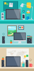 Fototapeta premium Vector illustration of modern office interior