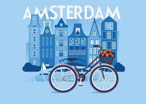 Vector city background. Amsterdam