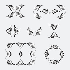 Obraz premium Elegant ornate floral design templates. Lineart vector frames and monograms illustration. Ornate frame and scroll elemeents set