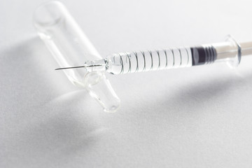 Transparent syringe for treatment and pharmacy industry.