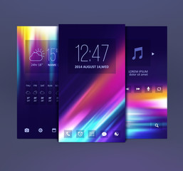 Mobile interface wallpaper design. Vector