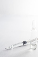 Transparent syringe for treatment and pharmacy industry.