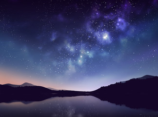 Star night vector illustration