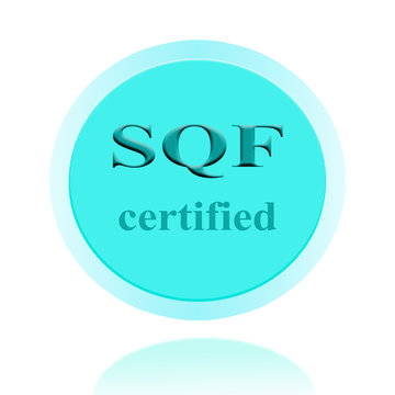 SQF certified icon or symbol  image concept design for business and use in company system.