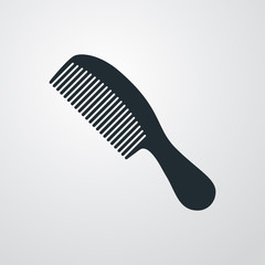Icono plano peine con mango sobre fondo degradado