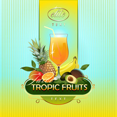 Fruits. Fresh juice. Vector