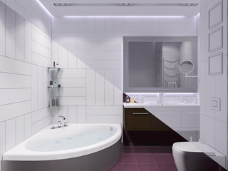 3d render interior design of a bathroom