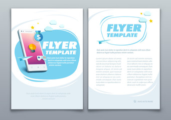 Business Brochure Template With Smartphone