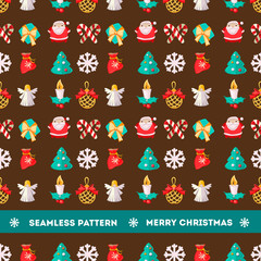 Seamless christmas pattern with baubles