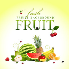 assorted fruit. illustration