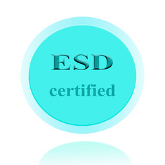 ESD certified icon or symbol  image concept design for business and use in company system.