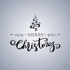 Merry Christmas greeting card. Holiday lettering design