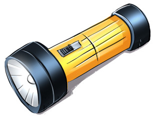 ilustracion linterna electrica de baterias