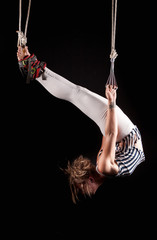 girl in a new type of gymnastics Alfa Gravity