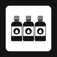 Printer ink bottles icon in simple style on a white background