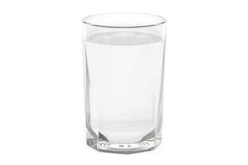 Glass with water or vodka, 3D rendering