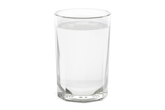 Glass with water or vodka, 3D rendering