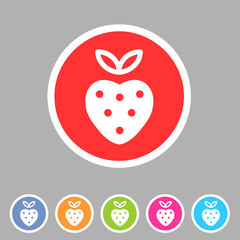 strawberry icon flat web sign symbol logo label