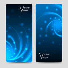 Eurosize brochure banners template with vortex shine elements vector