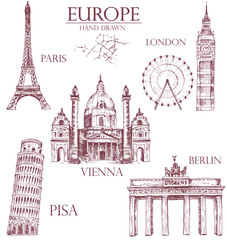 Obraz premium europe set