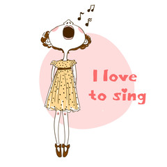 Cute singing girl