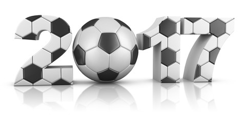 Obraz premium soccerl ball and volumetric inscription 2017